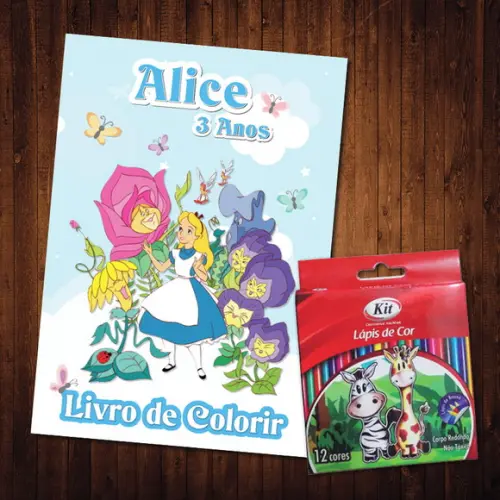 Alice / Livro de Colorir / 15x21cm / Lápis de Cor