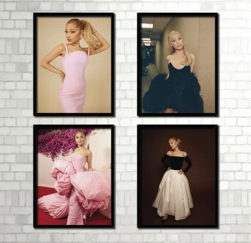 Ariana Grande / Kit 4 Quadros / 20x30cm / Vidro
