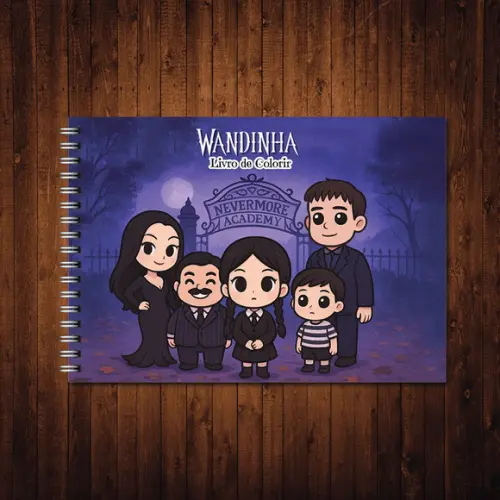 Arquivo Digital Wandinha Livro de Colorir Estilo Goods