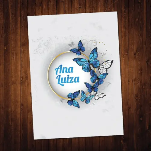 Borboleta / Adesivo Capa Caderno / A4