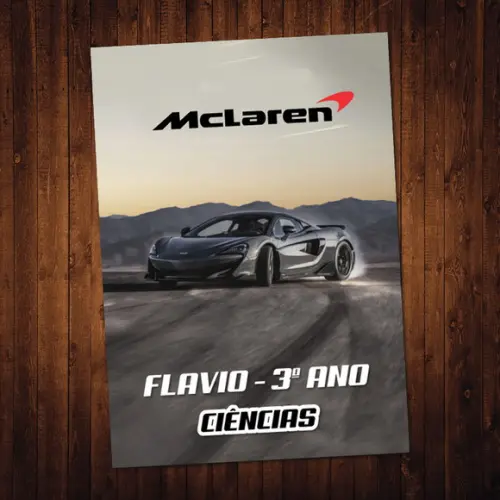 Carros Esportivos / Adesivo Capa Caderno / A4
