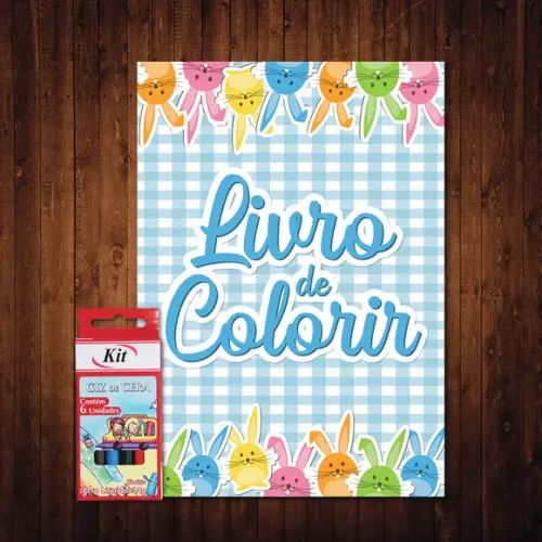 Coelhinho da Páscoa / Livro de Colorir / Giz de Cera