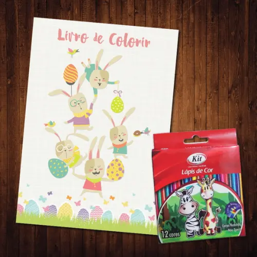 Coelhinho da Páscoa / Livro de Colorir / Lápis de Cor