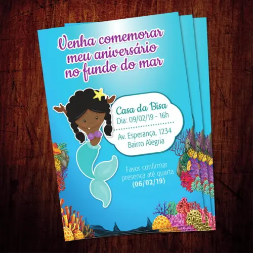 Convite de Aniversário / Sereia (Arquivo Digital)