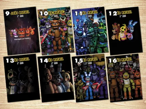 Five Nights At Freddy's / Adesivo Capa Caderno / A4