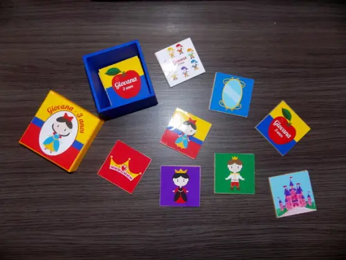 Jogo da Memória / Branca de Neve / 7 Pares / Caixa MDF