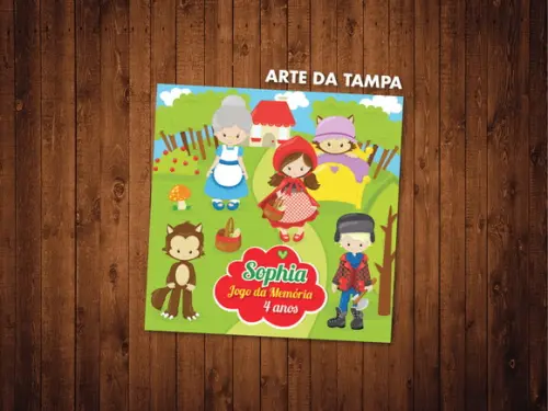 Jogo da Memória / Chapeuzinho / 10 Pares / Caixa mdf
