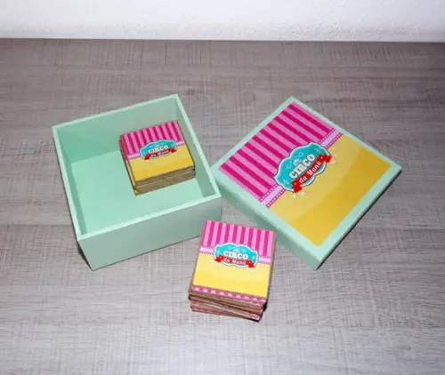 Jogo da Memória / Circo Encantado / 10 Pares / Caixa MDF
