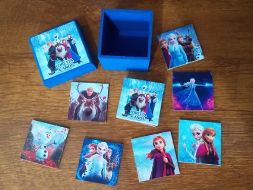 Jogo Da Memória / Frozen / 7 Pares / Caixa Mdf