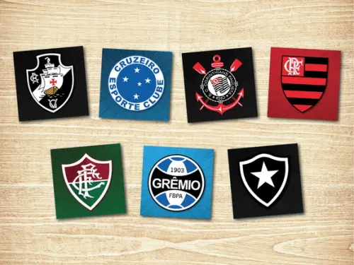 Jogo da Memoria / Futebol Brasileiro / 7 Pares / Caixa mdf