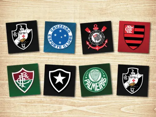 Jogo da Memoria / Futebol Brasileiro / 8 pares / Acrílico