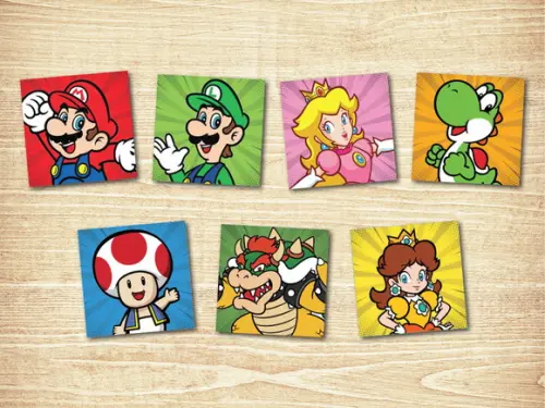 Jogo da Memoria / Super Mario Bros / 7 Pares/ Caixa mdf