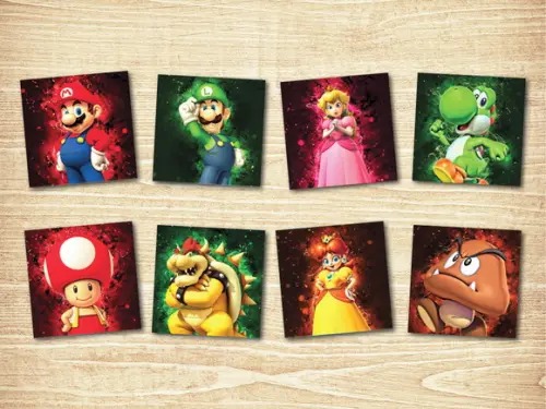 Jogo da Memoria / Super Mario Bros / 8 pares/ Caixa Acrílico