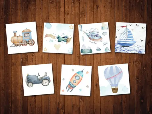 Jogo da Memoria / Transportes / 7 Pares / Caixa mdf