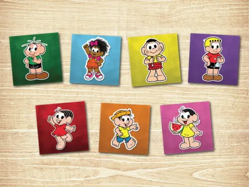 Jogo da Memória / Turma da Mônica / 7 Pares / Caixa mdf