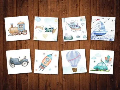 Jogo da Memoria / Transportes / 8 Pares / Caixa Acrílico