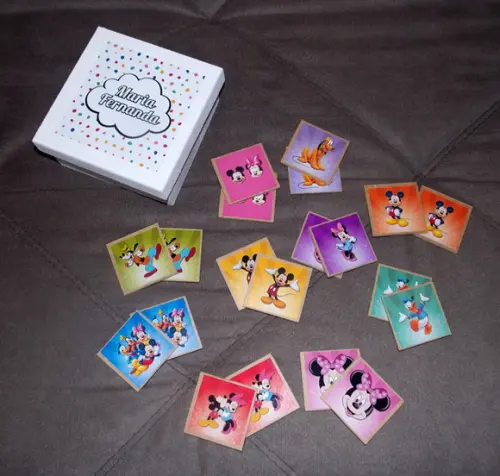 Jogo da Memória / Turma do Mickey / 10 pares / Caixa MDF