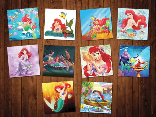 Jogo da Memória Pequena Sereia Ariel 20 Pares Papel Glossy