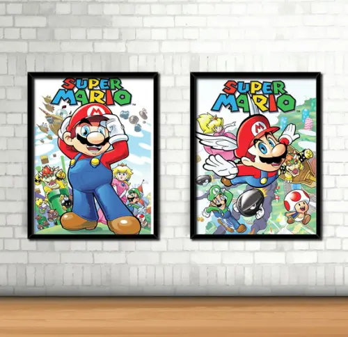 Kit 2 Quadros / Mario Bros
