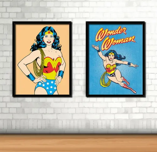 Kit 2 Quadros / Mulher-Maravilha
