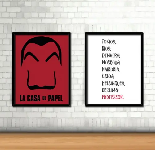 Kit 2 Quadros La Casa de Papel