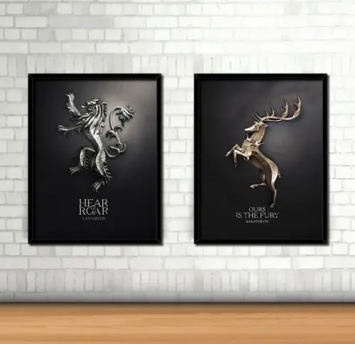 Kit 2 Quadros Game of Thrones