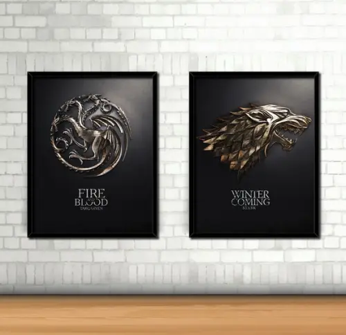 Kit 2 Quadros Game of Thrones