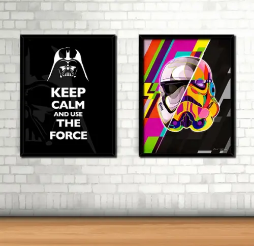 Kit 2 Quadros Star Wars