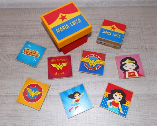 Kit 26 Jogos da Memória Mulher Maravilha (mdf)