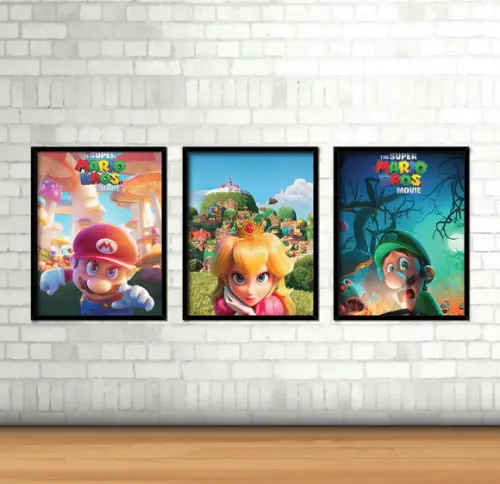Kit 3 Quadros / Mario Bros
