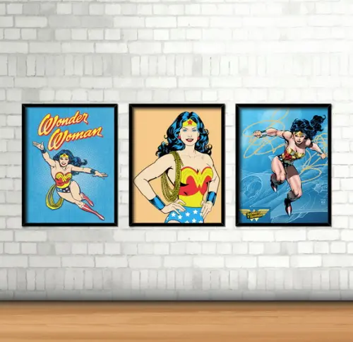 Kit 3 Quadros / Mulher-maravilha