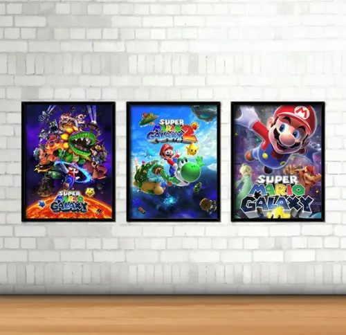 Kit 3 Quadros / Mario Bros