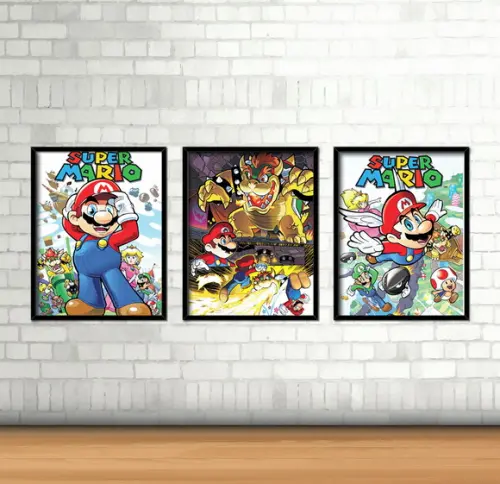 Kit 3 Quadros / Mario Bros
