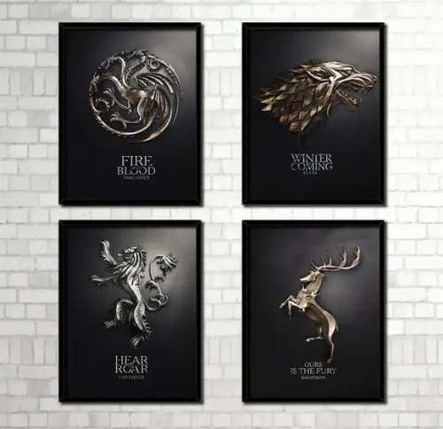 Kit 4 Quadros Game Of Thrones
