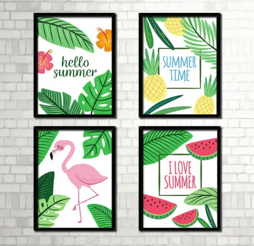 Kit 4 Quadros / Tropical