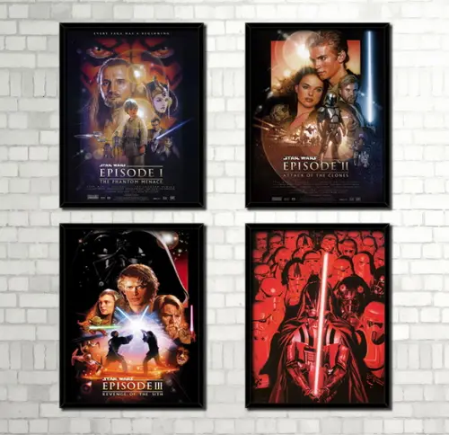 Kit 4 Quadros Star Wars