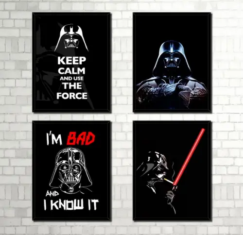 Kit 4 Quadros Star Wars