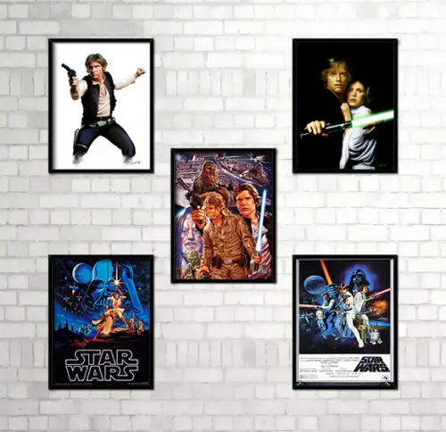 Kit 5 Quadros Star Wars