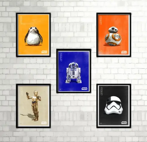 Kit 5 Quadros Star Wars