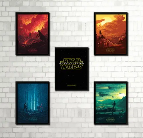 Kit 5 Quadros Star Wars