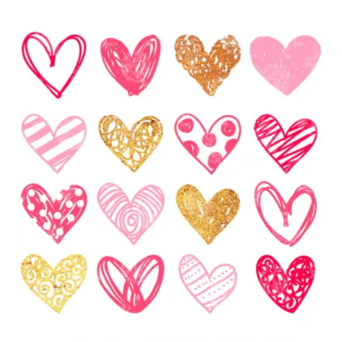 Kit Arquivo Digital / Golden Hearts