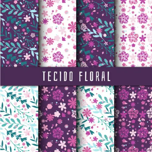 Kit Scrapbook Digital / Tecido Floral