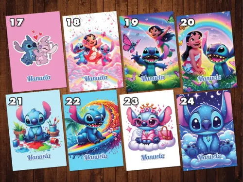 Lilo e Stitch / Adesivo Capa Caderno / A4