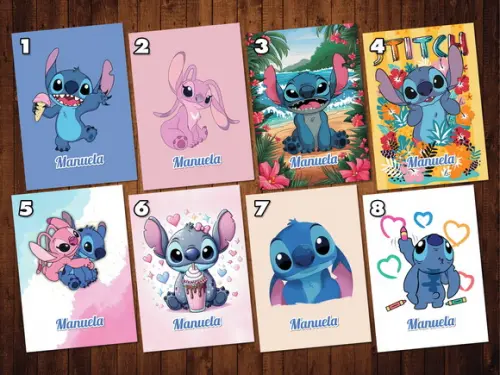 Lilo e Stitch / Adesivo Capa Caderno / A4