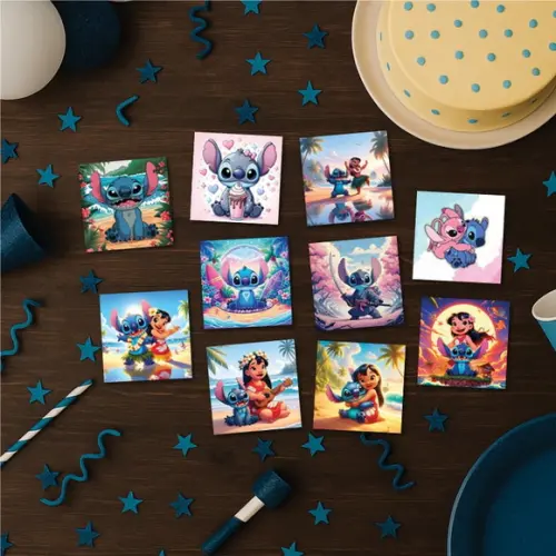 Lilo e Stitch / Jogo da Memória / 10 Pares / Caixa mdf