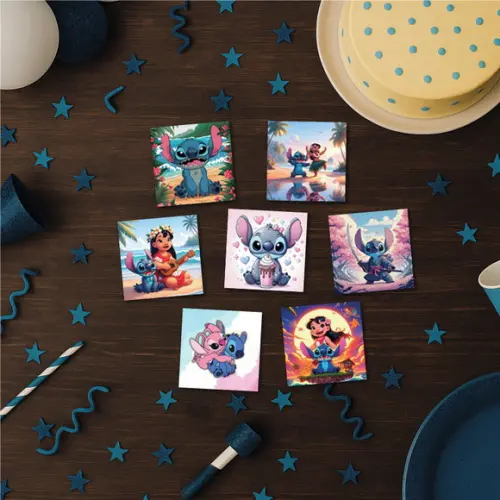 Lilo e Stitch / Jogo da Memória / 7 Pares / Caixa mdf