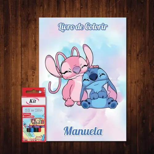 Lilo e Stitch / Livro de Colorir / Giz de Cera