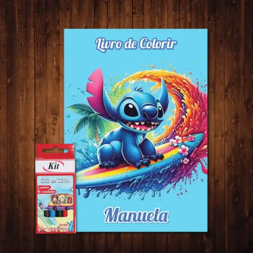 Lilo e Stitch / Livro de Colorir / Giz de Cera