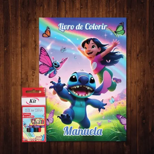 Lilo e Stitch / Livro de Colorir / Giz de Cera
