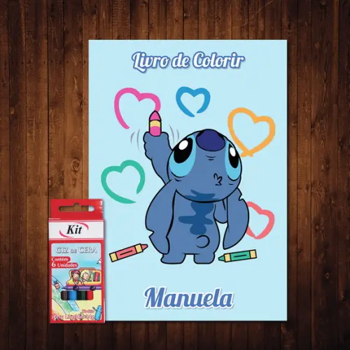 Lilo e Stitch / Livro de Colorir / Giz de Cera